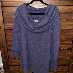 Kori Blue Cowl Neck Top